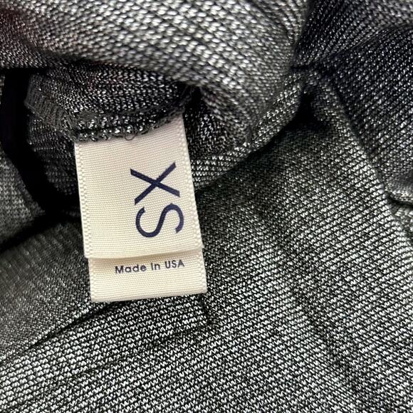 Rebecca Minkoff Pleated Silver Metallic Trouser Shorts XS Glam Coquette Dance RM - Picture 7 of 10